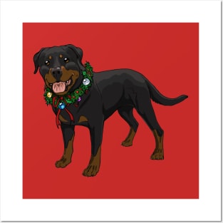 Christmas / Holiday Rottweiler Posters and Art